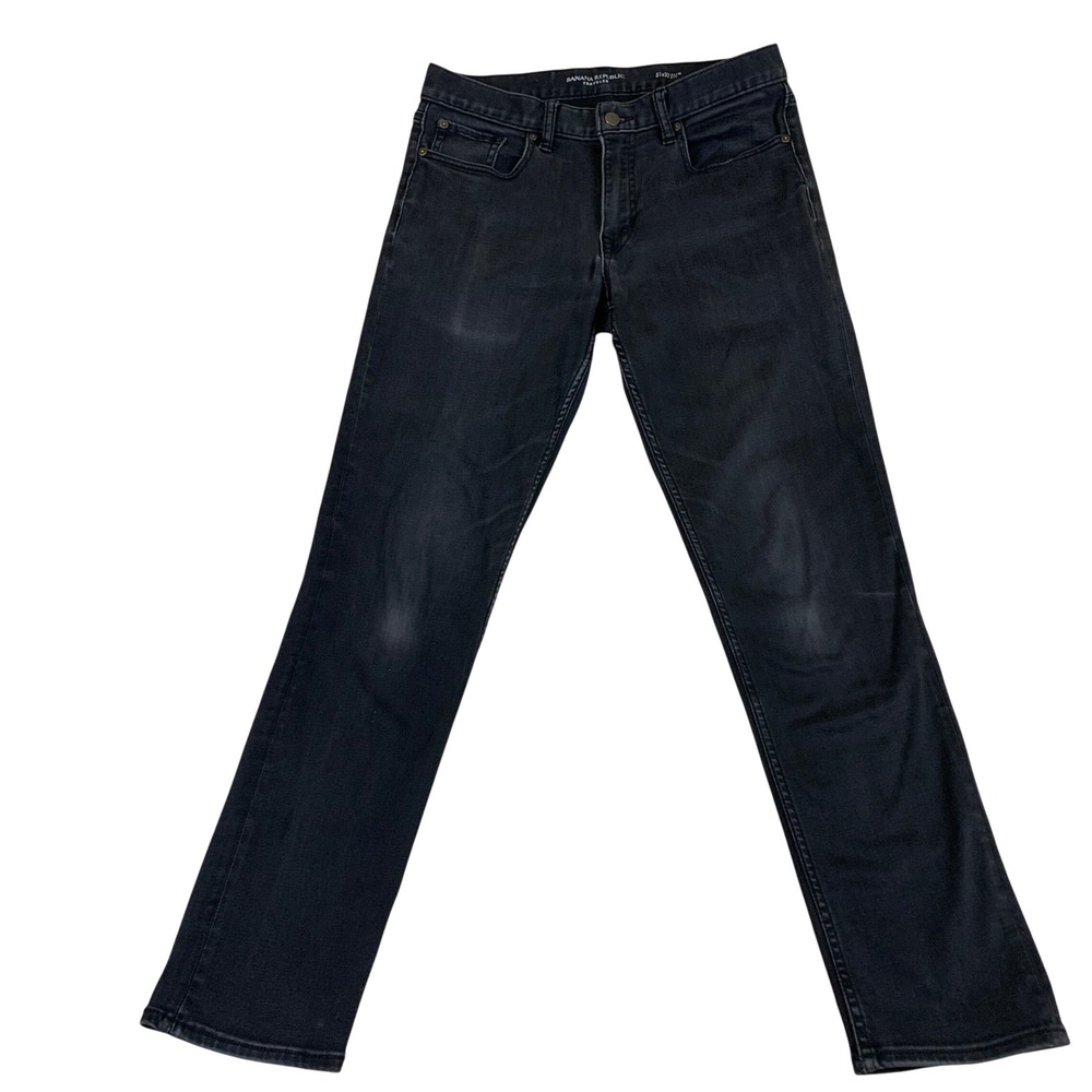 Banana Republic Traveler Slim Fit Jeans Mens‎ 31x32 Faded Black Stretch Denim